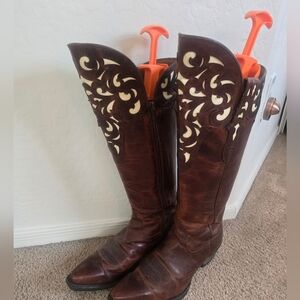Ariat Hacienda Tall Knee High Leather Cowgirl Cowboy Western Boots Boho Size 11